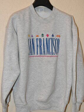 Vintage Unisex San Francisco Sweatshirt Gray-Size L-Men's/Women's